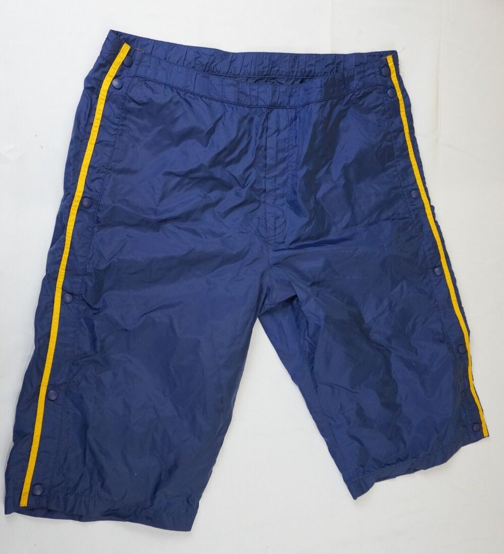 Vintage Polo Jeans Ralph Lauren Blue Yellow Snap Breakaway Sweat Track Shorts XL
